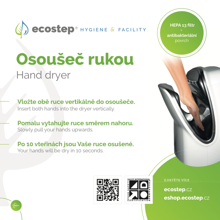 EcoStep 100001 - Information sign for hand dryer R1.1 CZ/ENG