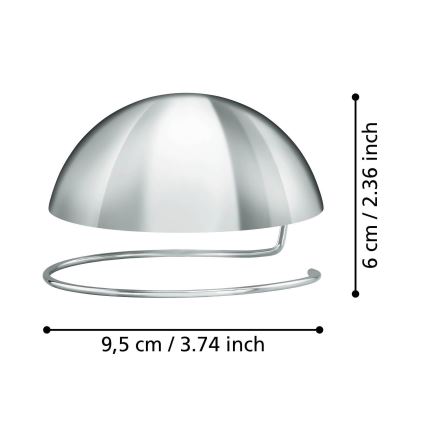 Eglo 11907 - Decorative spherical cap for bulb G95 shiny chrome