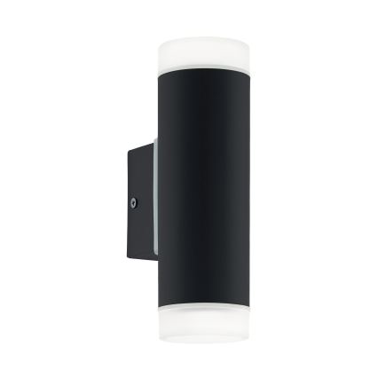 Eglo 13709 - LED Outdoor wall light RIGA 2xGU10/4,6W/230V IP44 black
