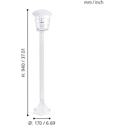 Eglo 18799 - ALORIA outdoor lamp 1xE27/60W/230V IP44 white