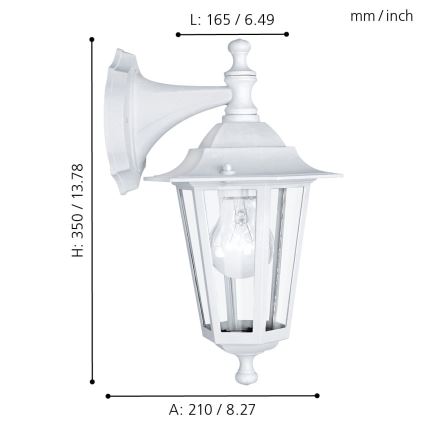 EGLO - Outdoor wall light 1xE27/60W/230V IP44 white