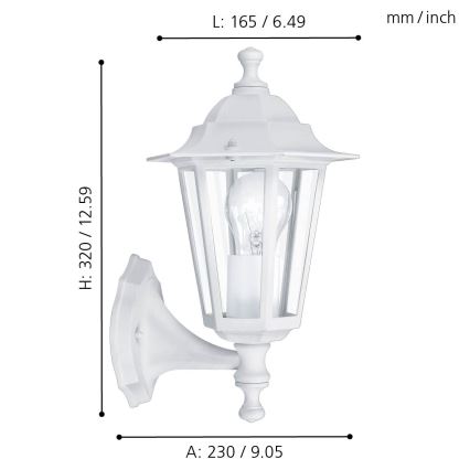 Eglo - Outdoor wall light 1xE27/60W white