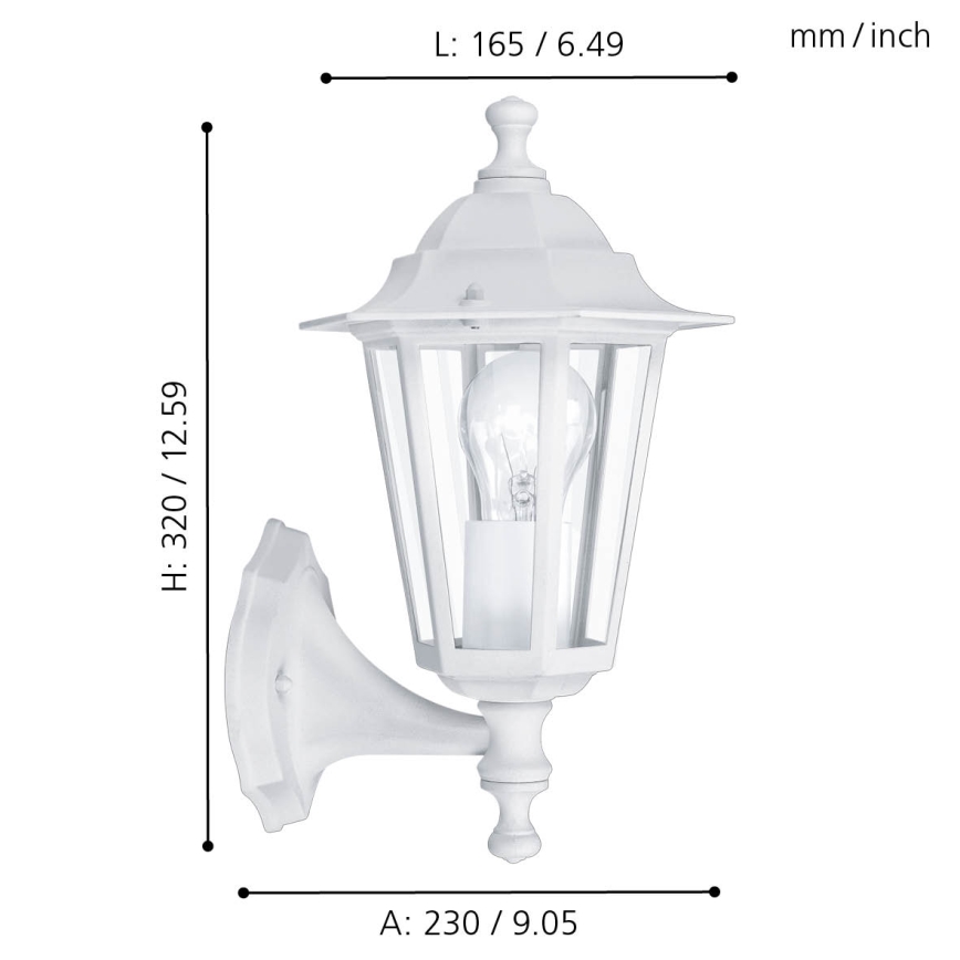 Eglo - Outdoor wall light 1xE27/60W white