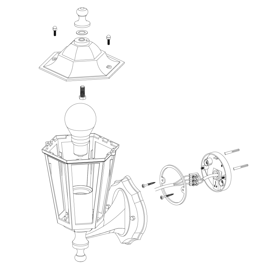 Eglo - Outdoor wall light 1xE27/60W white