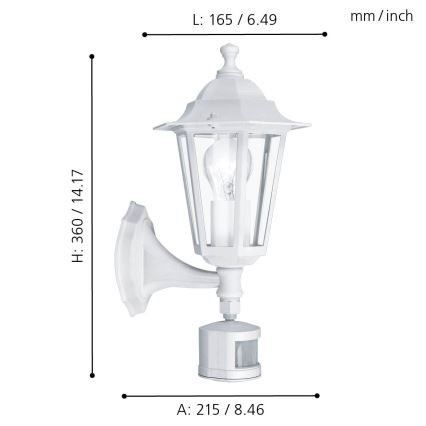 Eglo - Outdoor light with a sensor 1xE27/60W/230V