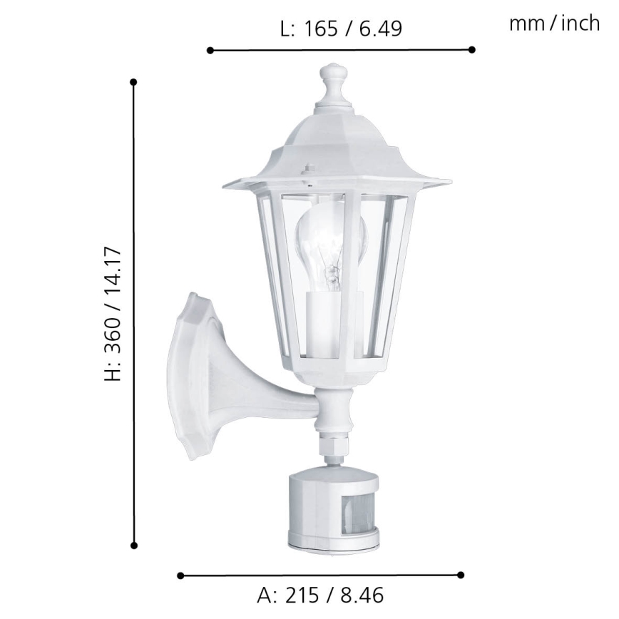 Eglo - Outdoor light with a sensor 1xE27/60W/230V