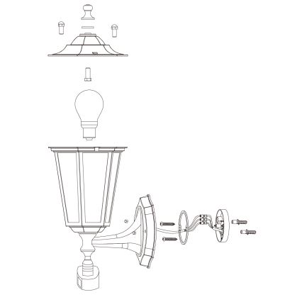 Eglo - Outdoor light with a sensor 1xE27/60W/230V