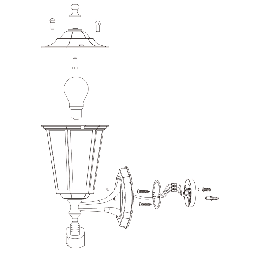 Eglo - Outdoor light with a sensor 1xE27/60W/230V