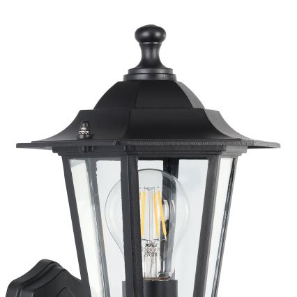 EGLO -  Outdoor wall light with a sensor 1xE27/60W black