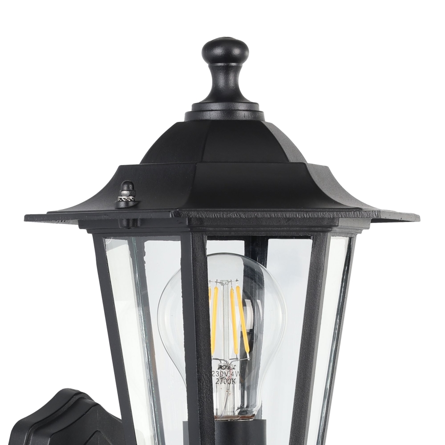 EGLO -  Outdoor wall light with a sensor 1xE27/60W black