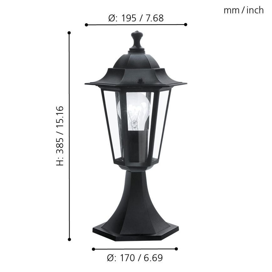 Eglo - Outdoor lamp 1xE27/60W black IP44