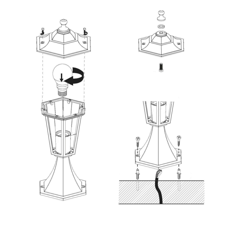Eglo - Outdoor lamp 1xE27/60W black IP44