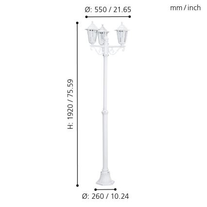 Eglo - Outdoor lamp 3xE27/60W/230V IP44