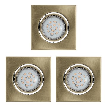 Eglo - 3-piece set of IGOA LED recessed downlights, 1x GU10/5W/230V