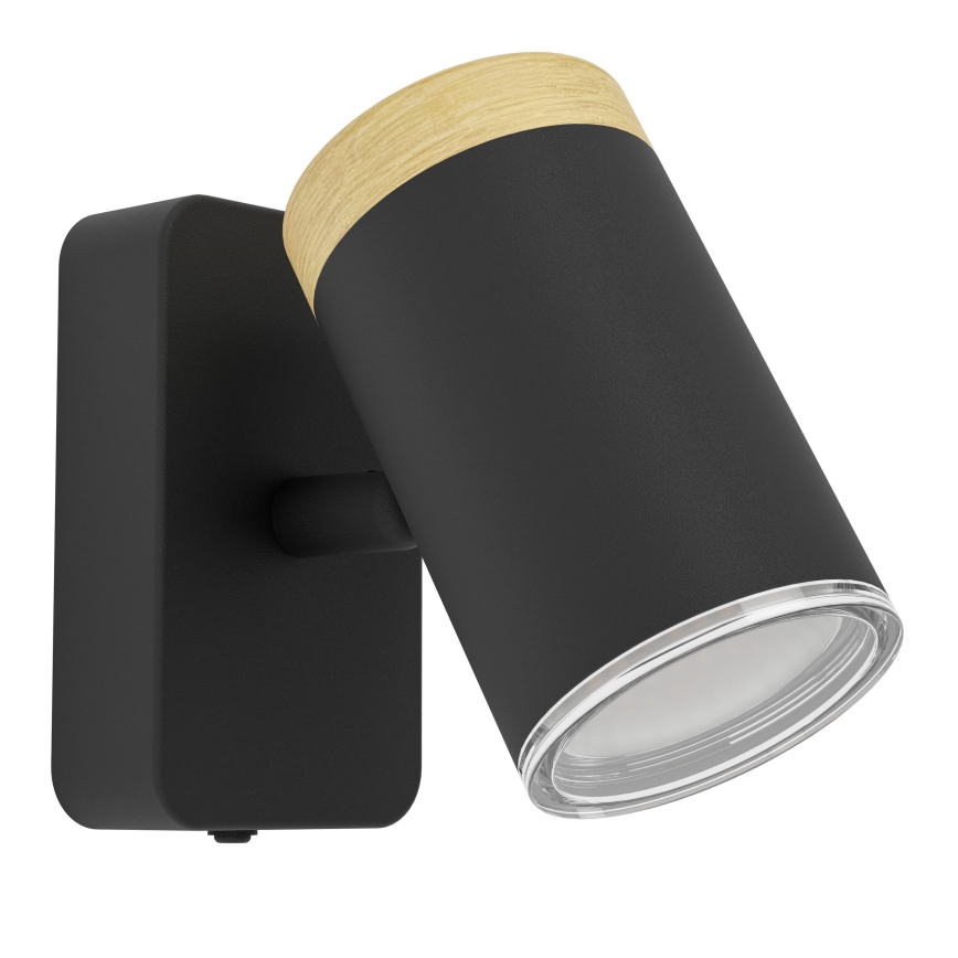 Eglo - Bathroom wall-mounted spotlight 1x GU10/3W/230V IP44 black/beige