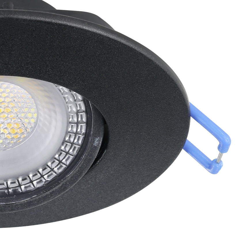 Eglo - Set of 5 LED recessed downlights, 4.9 W, 230 V, selectable color temperature 2700/4000/6500 K, Ø 9 cm, black