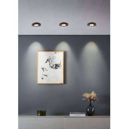 Eglo - Set of 5 LED recessed downlights LED/4.9W/230V 2700/4000/6500K Ø 9 cm matte chrome