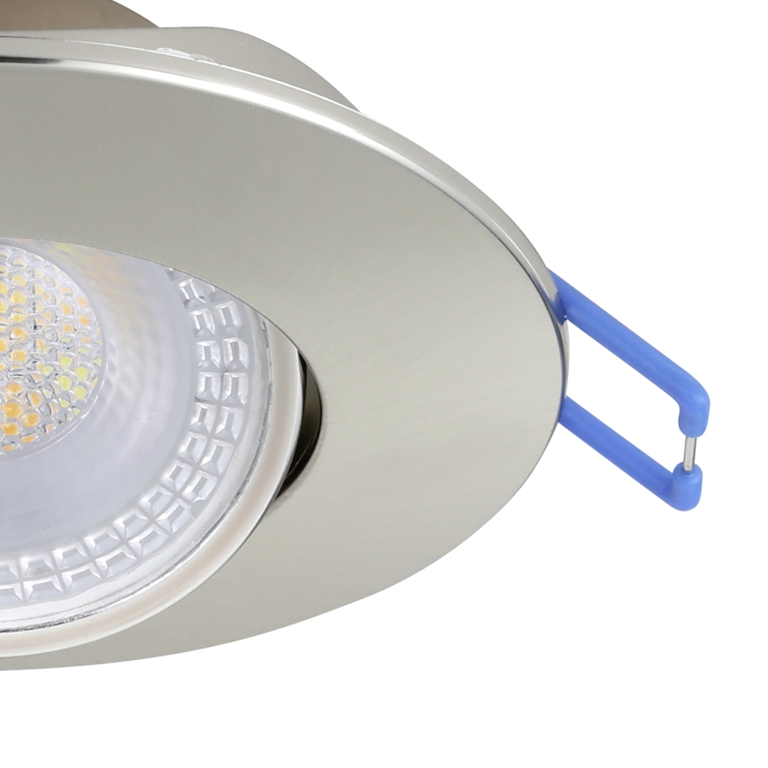 Eglo - Set of 5 LED recessed downlights LED/4.9W/230V 2700/4000/6500K Ø 9 cm matte chrome