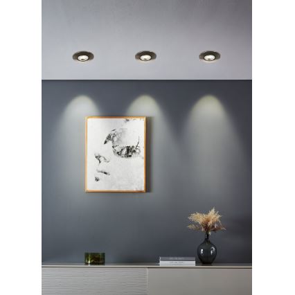 Eglo - Set of 10 LED recessed downlights LED/4.9W/230V 2700/4000/6500K Ø 9 cm matte chrome