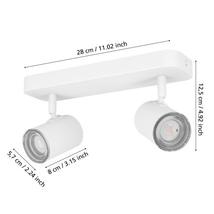 Eglo - Bathroom spotlight 2xGU10/5W/230V IP44 white
