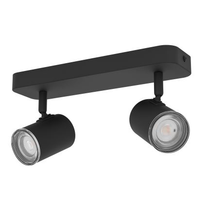 Eglo - Bathroom spotlight 2x GU10/5W/230V IP44 black