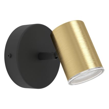 Eglo - Bathroom wall-mounted spotlight 1x GU10/5W/230V IP44 Black/Gold