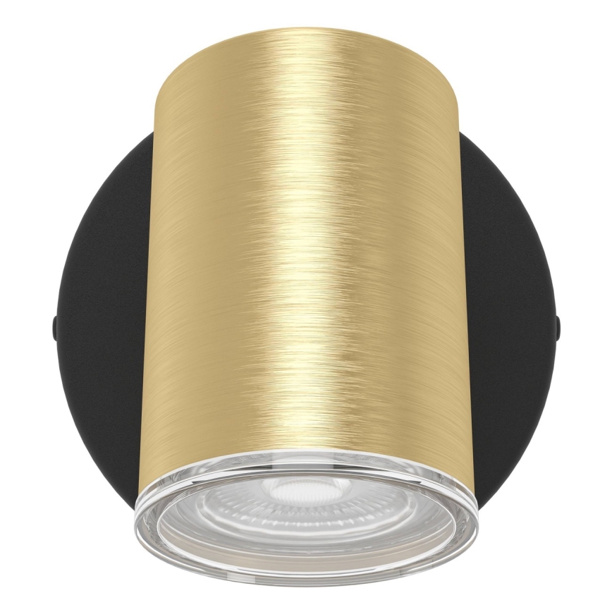Eglo - Bathroom wall-mounted spotlight 1x GU10/5W/230V IP44 Black/Gold