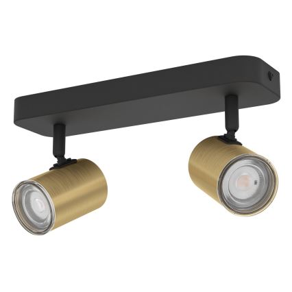 Eglo - Bathroom spotlight 2xGU10/5W/230V IP44 black/gold