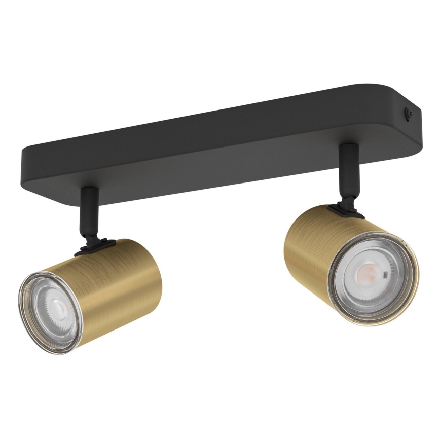 Eglo - Bathroom spotlight 2xGU10/5W/230V IP44 black/gold