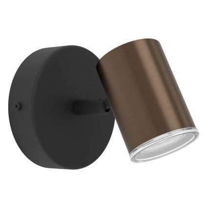 Eglo - Bathroom wall-mounted spotlight 1xGU10/5W/230V IP44 black/brown