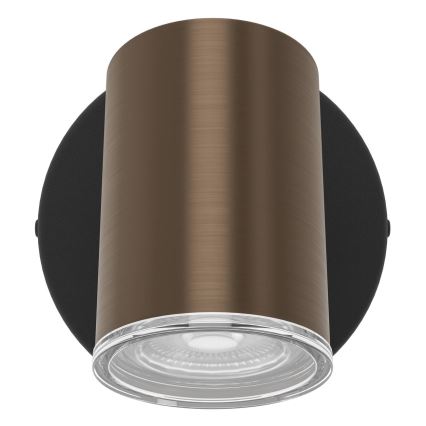 Eglo - Bathroom wall-mounted spotlight 1xGU10/5W/230V IP44 black/brown