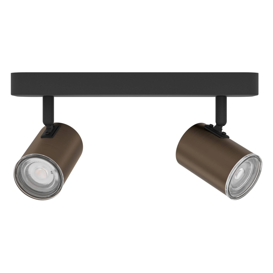 Eglo - Bathroom spotlight 2x GU10/5W/230V IP44 black/brown