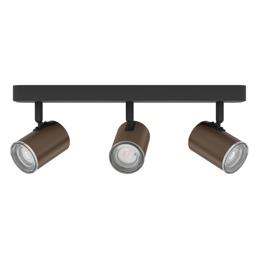 Eglo - Bathroom spotlight 3xGU10/5W/230V IP44 black/brown