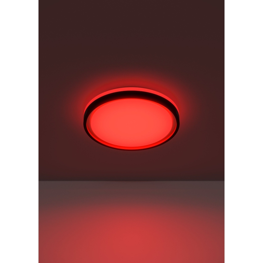 Eglo 300684 - LED RGBW Dimmable ceiling light MALERAMARA-Z LED/14W/230V 2700-6500K Ø 35.7 cm Black/Gold + remote control