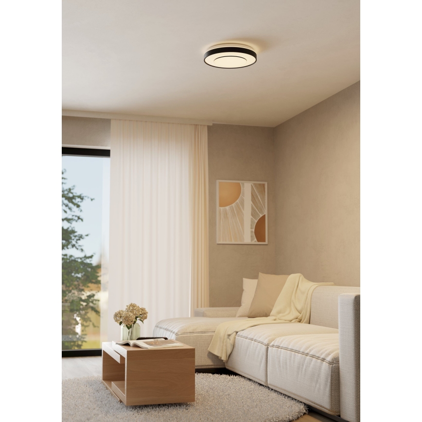 Eglo 300688 - MONTERIGGIONI-Z LED RGBW Dimmable Ceiling Light, 18.5W/230V, 2700–6500K, Ø 38.4 cm, Black, with Remote Control