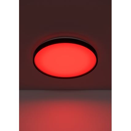 Eglo 300692 - MOZONCILLO-Z LED RGBW dimmable ceiling light, LED/28.3W/230V, 2700-6500K, Ø 48.4 cm, black + remote control