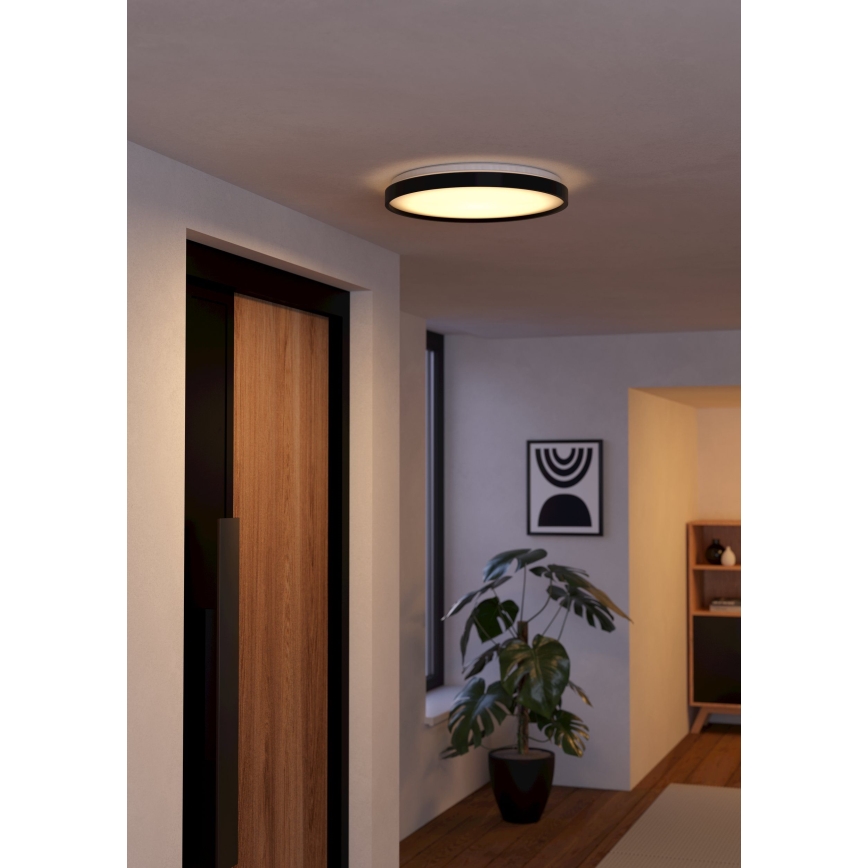 Eglo 300692 - MOZONCILLO-Z LED RGBW dimmable ceiling light, LED/28.3W/230V, 2700-6500K, Ø 48.4 cm, black + remote control