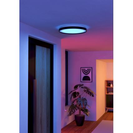 Eglo 300692 - MOZONCILLO-Z LED RGBW dimmable ceiling light, LED/28.3W/230V, 2700-6500K, Ø 48.4 cm, black + remote control