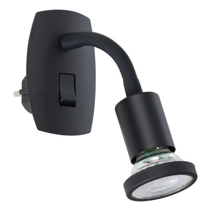 Eglo - LED plug-in spotlight 1xGU10/4,5W/230V black