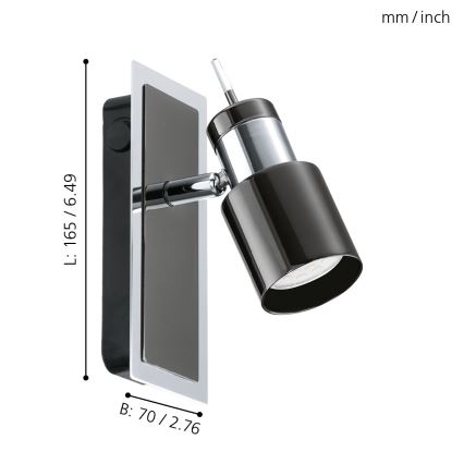 Eglo - LED spotlight 1xGU10/5W/230V black