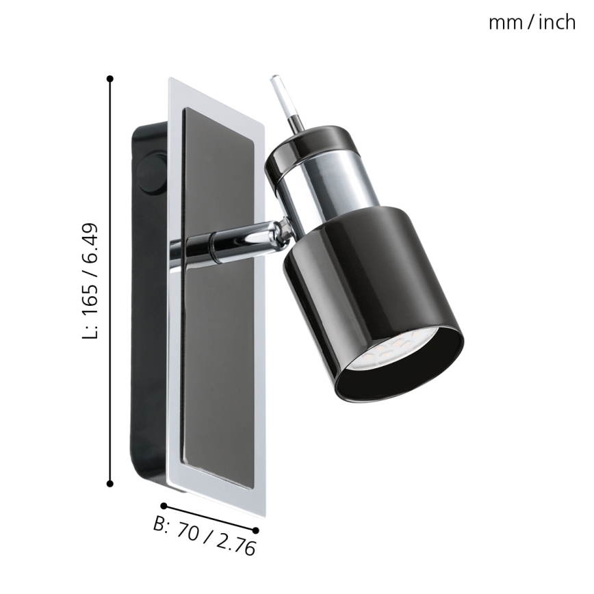Eglo - LED spotlight 1xGU10/5W/230V black