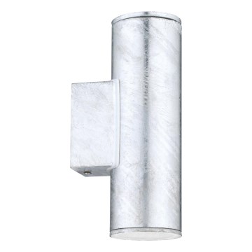 Eglo 30911 - LED Outdoor Wall Light RIGA 2xGU10/2.8W/230V IP44 silver