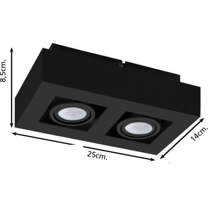 Eglo 31063 - MENDOZA LED spotlight 2xLED/4.7W/230V 3000K black