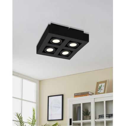 Eglo 31065 - LED spotlight MENDOZA 4xLED/4.7W/230V 3000K black
