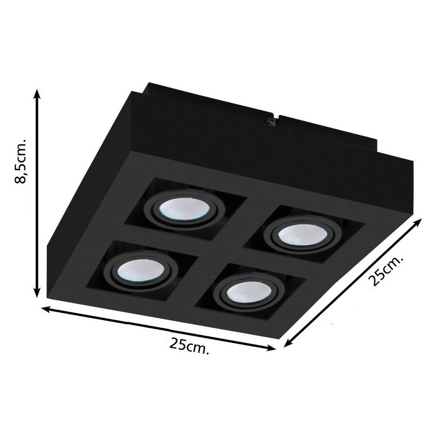 Eglo 31065 - LED spotlight MENDOZA 4xLED/4.7W/230V 3000K black