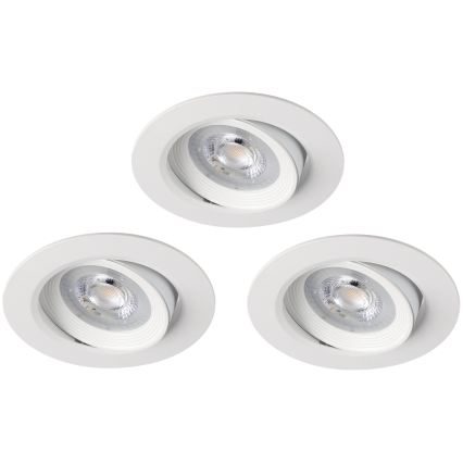 Eglo 31162 - Set of 3 LED dimmable recessed downlights SARTIANO LED/3,5W/230V IP23 white