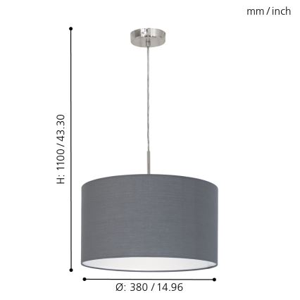 Eglo - Chandelier on a string 1xE27/60W/230V