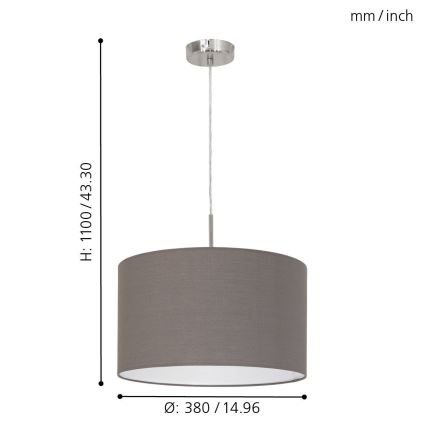 Eglo - Chandelier on a string E27/60W/230V