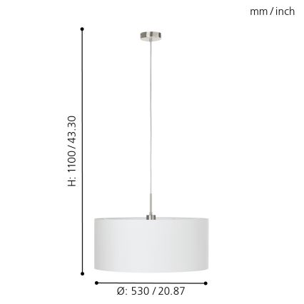 Eglo - Chandelier on a string 1xE27/60W/230V