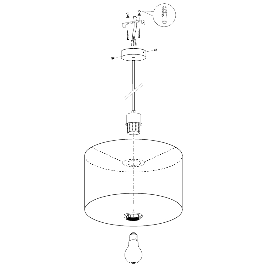 Eglo - Chandelier on a string 1xE27/60W/230V